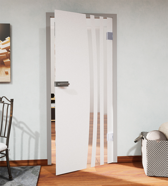 Glasdekor für Türen im Design vertikaler Streifenbogen bestellen